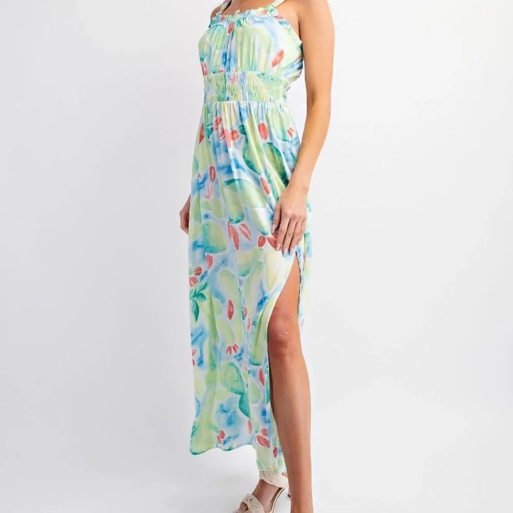 EASEL PRINTED CHALLIE MAXI DRESS NWT